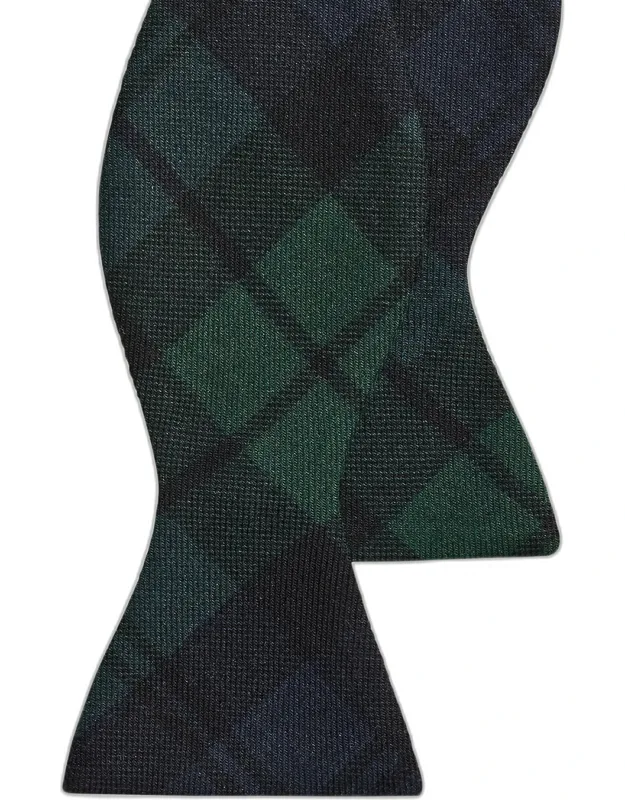 Cashmere And Silk Black Watch Tartan Bow Tie