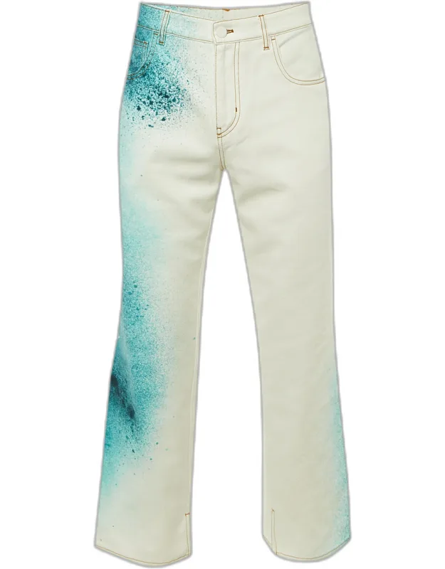 Monogram Spray Denim Straight Fit Jeans