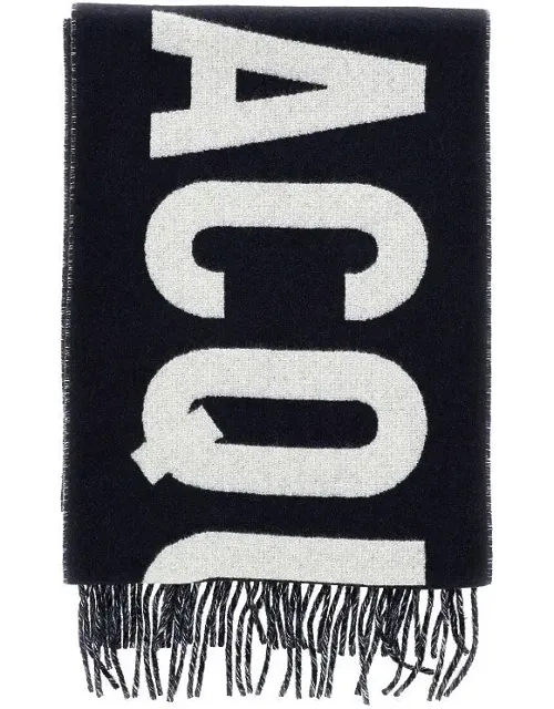 Jacquard Logo Wool Scarf