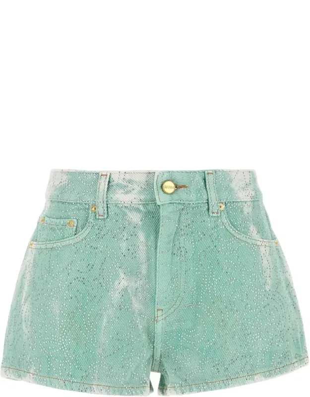 Two-tone Denim Shorts