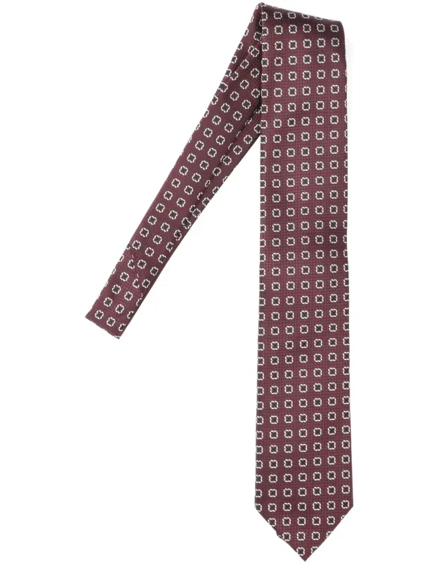 Zegna Silk Tie With Contrasting Floral Pattern