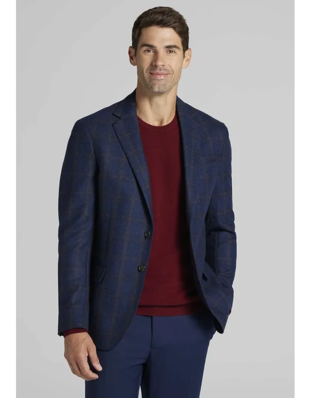 Reserve Collection Tailored Fit Plaid Cashmere Blend Sportcoat