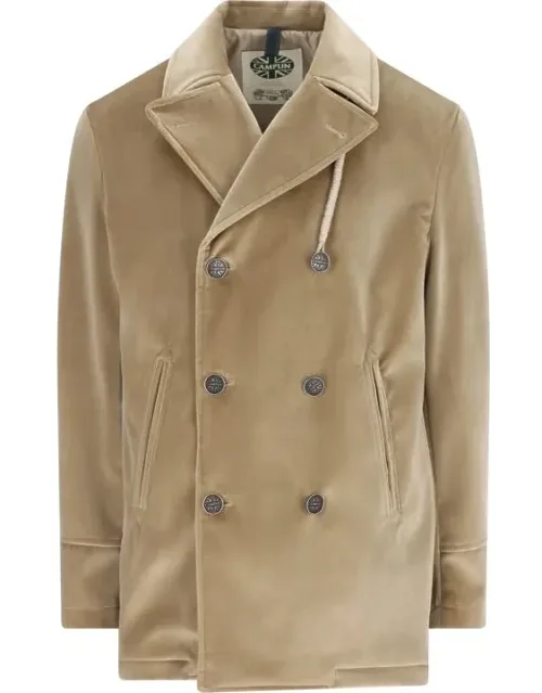 Camplin Pure Cashmere Caban With Distinctive Rope Detail And Metal Buttons