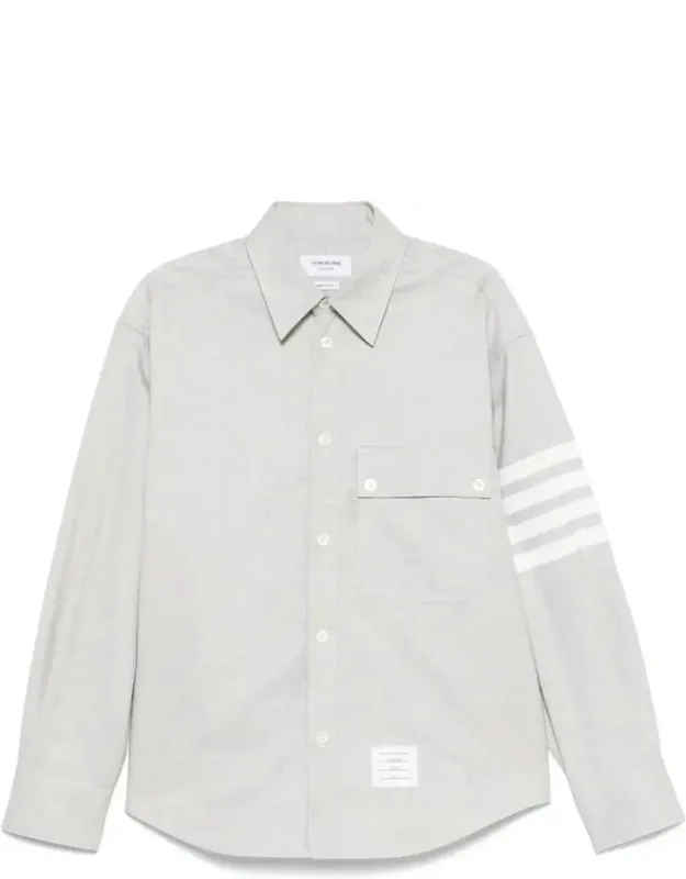 Cotton Shirt With Four-stripe Detail