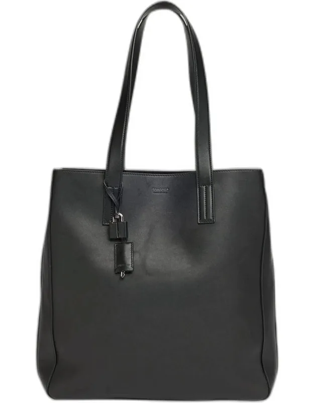 Natural Leather North-south Tote Bag