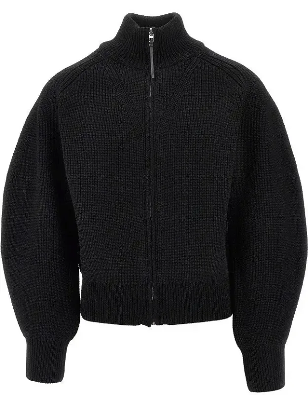 Ribbed Wool Full-zip Cardigan