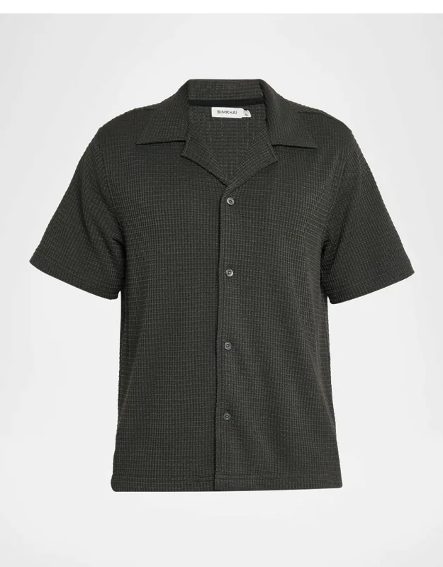 Troy Textured Polyester Camp Shirt