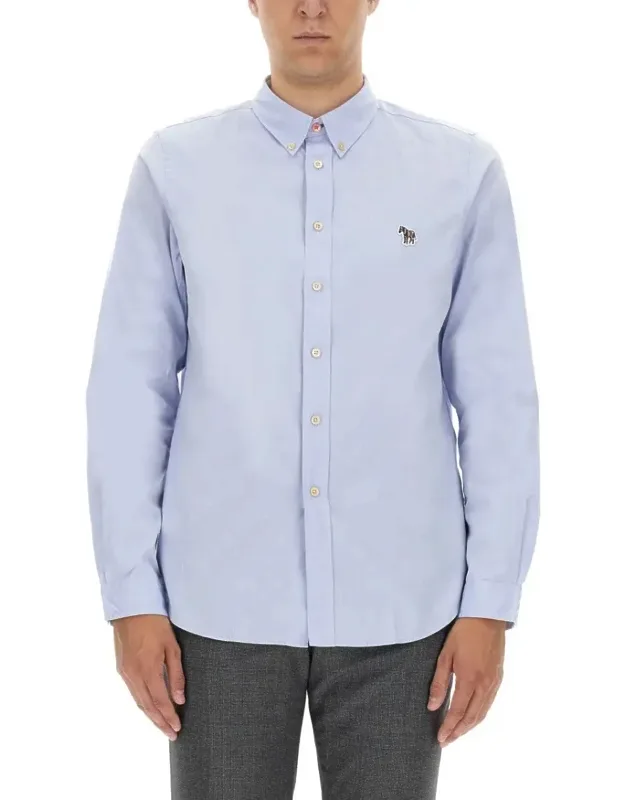 Regular Fit Shirt With Classic Collar And Zebra Logo