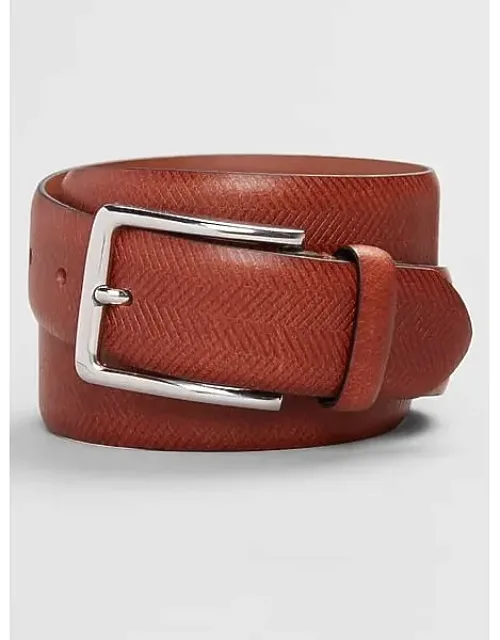 Embossed Feather Edge Leather Belt