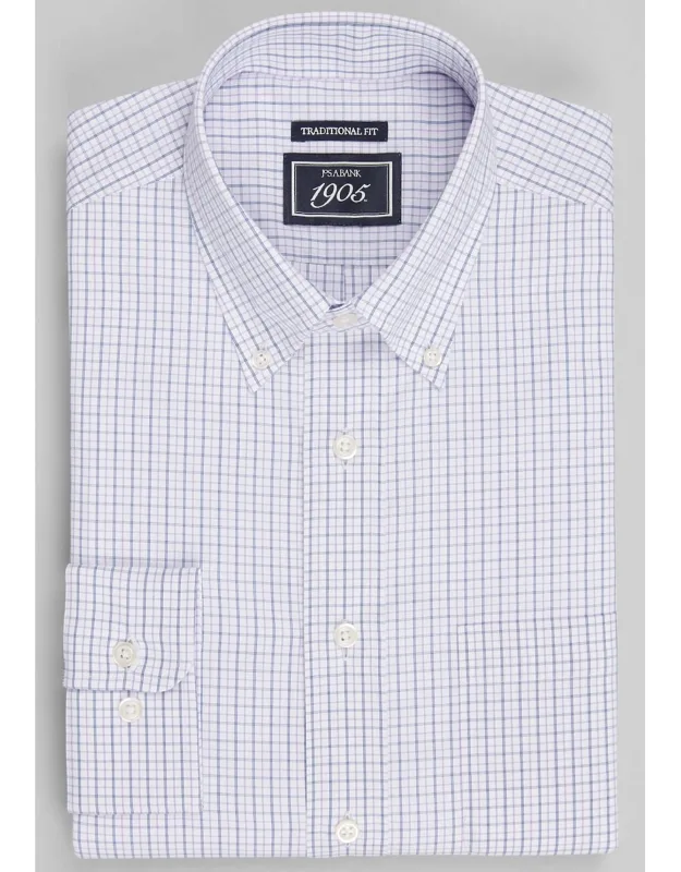 Traditional Fit Button-down Collar Check Dress Shirt