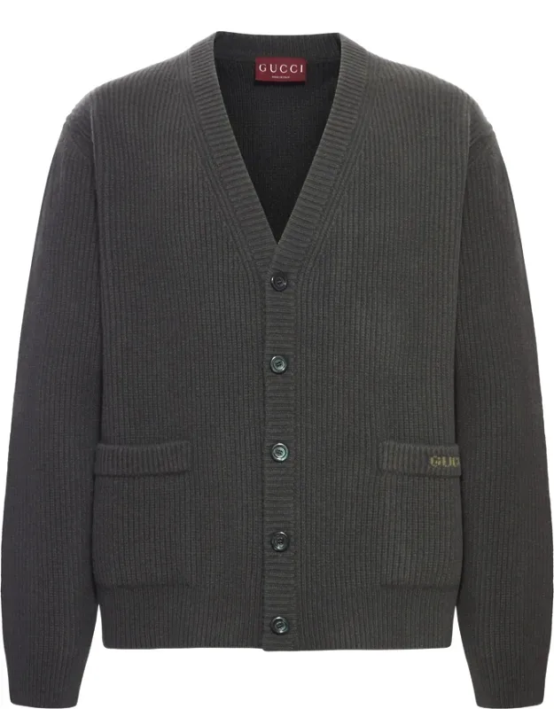 Buttoned Patch-pocket Cardigan