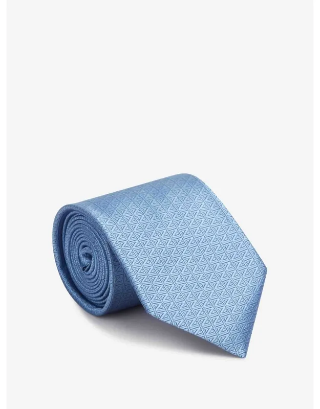 Silk Tie With Geometric Pattern And Glossy Finish