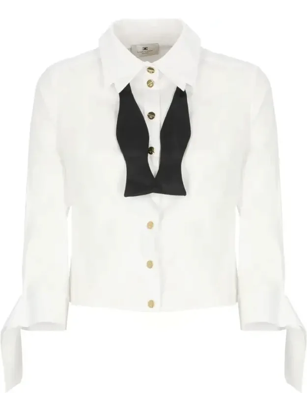 Crisp Cotton Shirt With Tied Cuffs