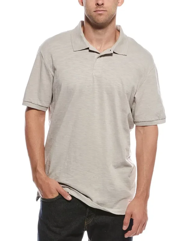 Panel Washed Slub Polo Shirt