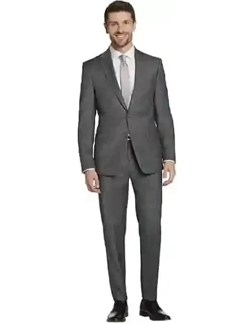 Slim Fit Wool Blend Windowpane 3-piece Suit