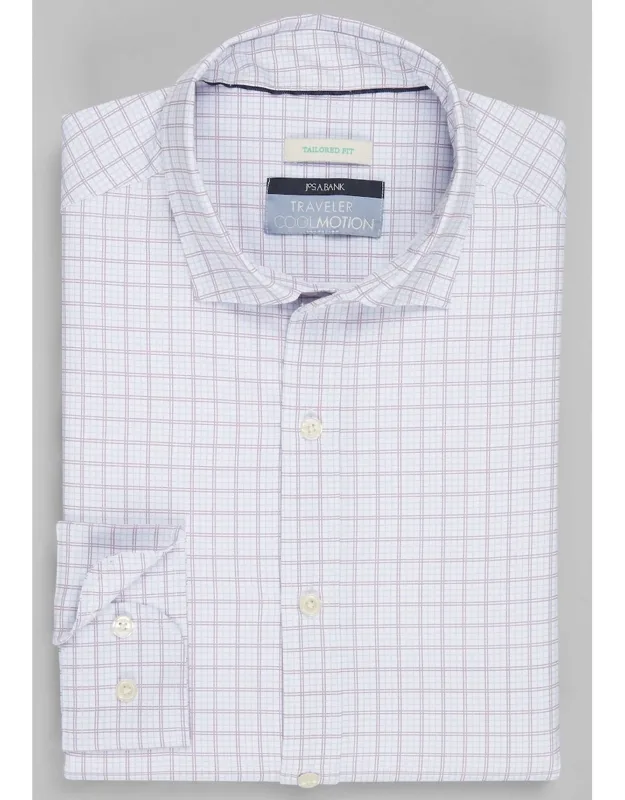 Tailored Fit Small Check 4-way Stretch Casual Shirt