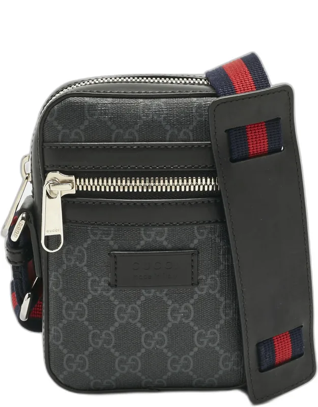 Gg Supreme Canvas And Leather Web Messenger Bag
