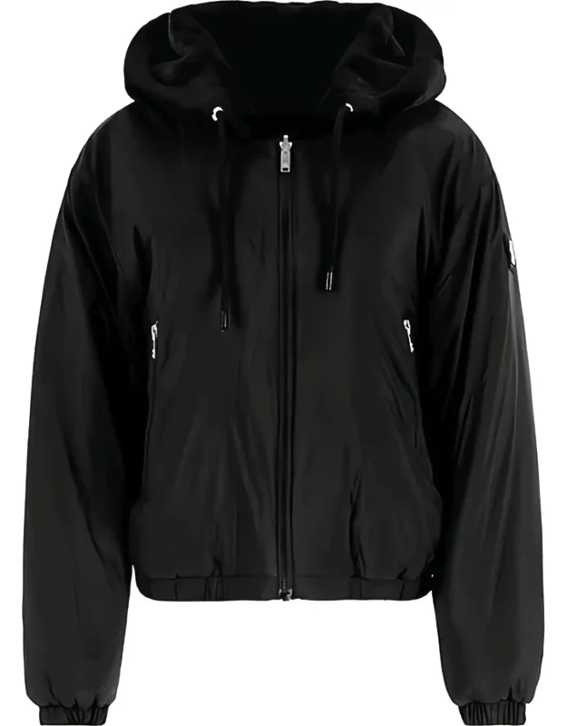 Hooded Zip-front Bomber Jacket