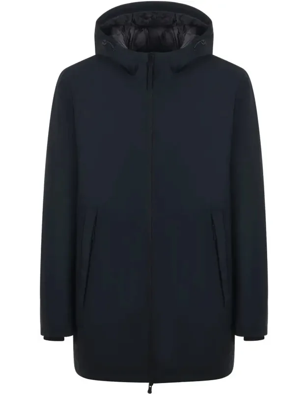 People Of Shibuya Coat With Drawstring Hood And Zippered Pockets