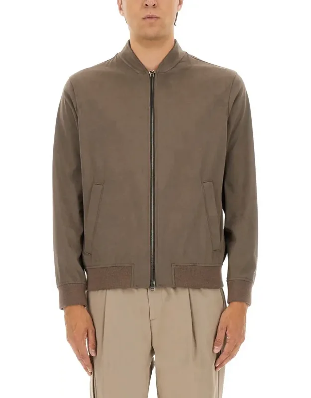 "resort" Bomber Jacket In Suede Alternatives