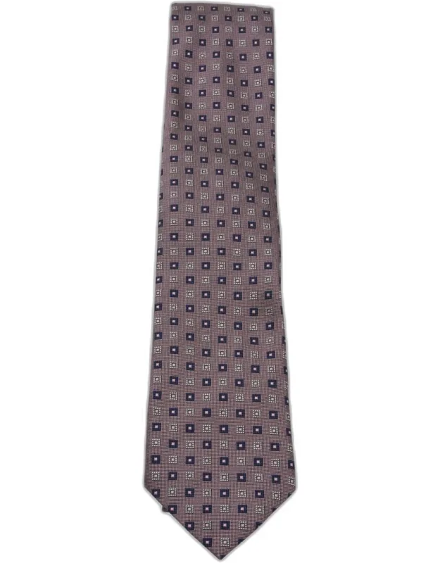 Zegna Silk Tie With All-over Print And Logo