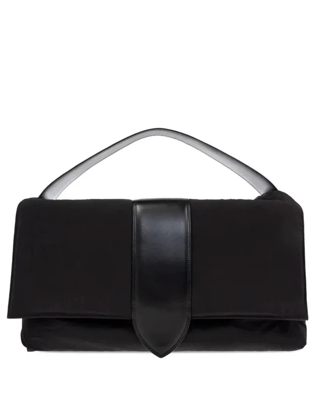 Padded Tote Bag With Leather Trim