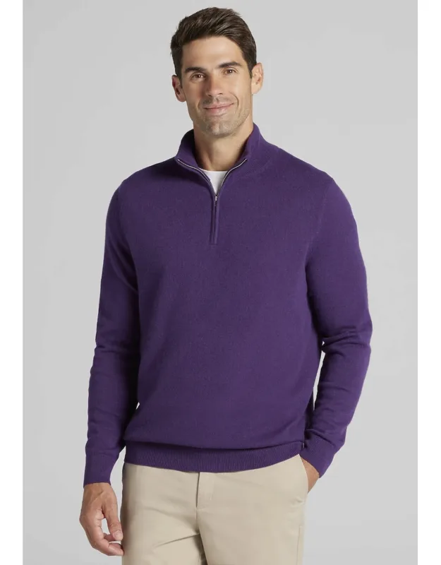 Reserve Collection Tailored Fit 1/4 Zip Cashmere Sweater