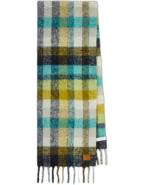 Merino Wool Check Scarf