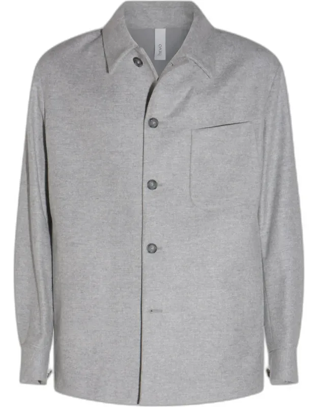 Light Grey Wool Casual Jacket