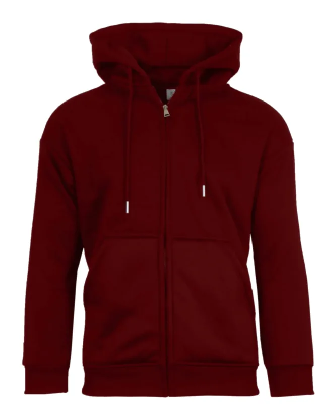 Faux Shearling Lined Full Zip-up Hoodie Sweatshirt