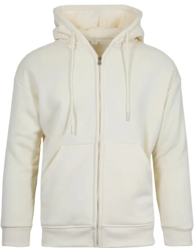Faux Shearling Lined Full Zip-up Hoodie Sweatshirt