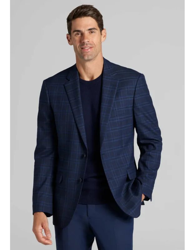 Traveler Motion Traditional Fit Plaid Sportcoat