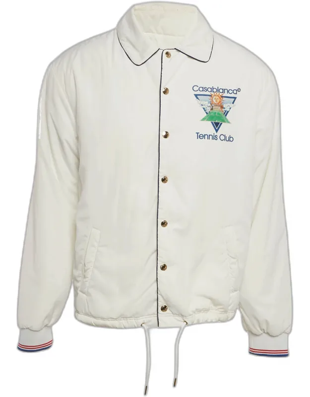 Tennis Club Printed Synthetic Coach Jacket