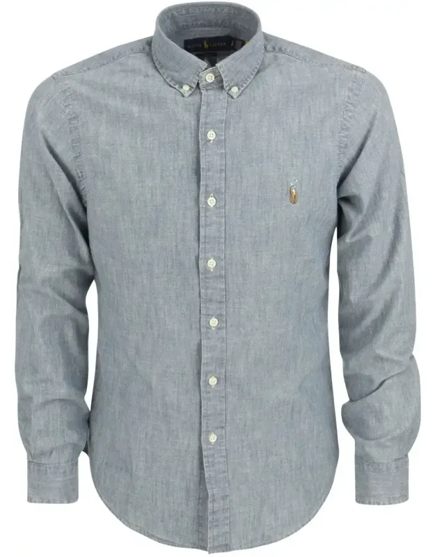 Indigo-dyed Slim-fit Chambray Shirt