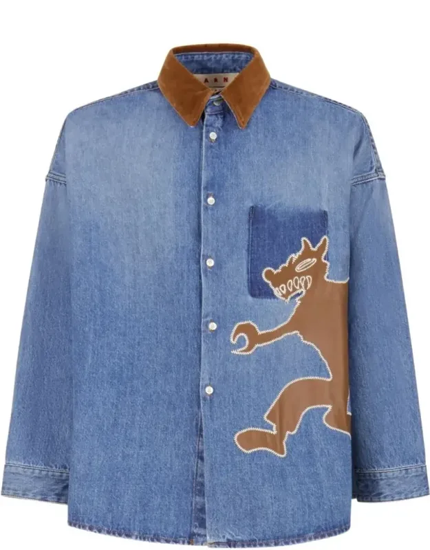 Denim Shirt With Applique