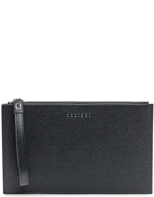 Hammered Leather Clutch Bag