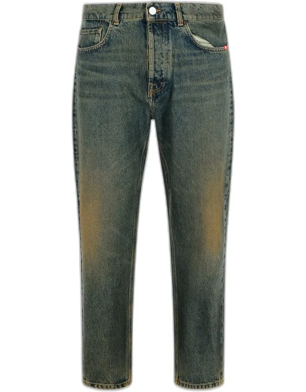 Dirty Green Cotton Jeans