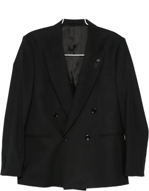 Double-breasted Blazer With Peak Lapels And Side Welt Pockets