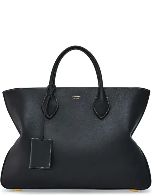 Logo-print Leather Tote Bag