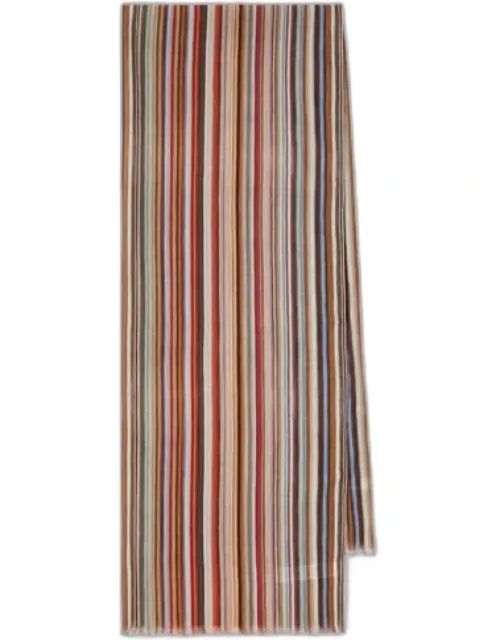 Wool Painted 'signature Stripe' Scarf