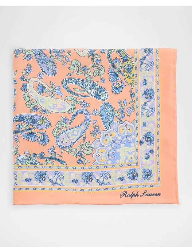 Paisley Silk Habotai Pocket Square