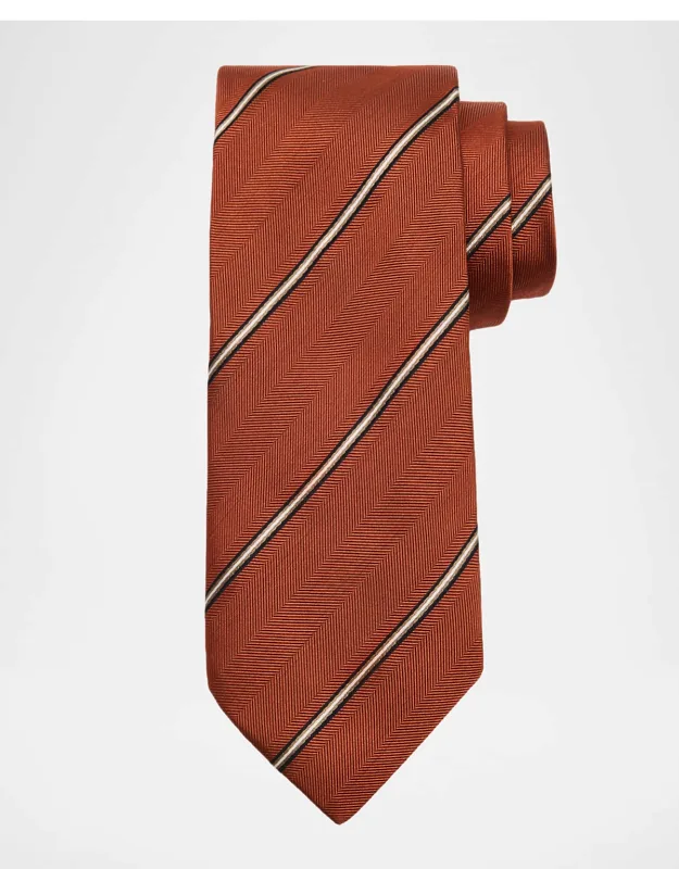 Silk And Cotton Regimental Stripe Tie