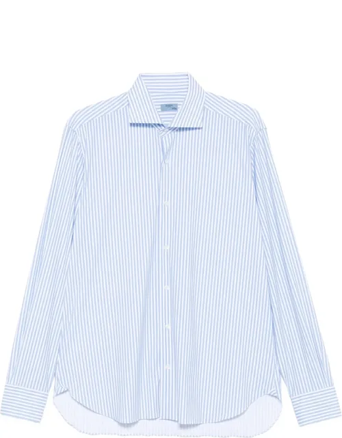Striped Shirt With Long Sleeves And Curved Hem