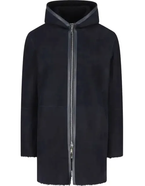 Tagliatore Wilson Coat In Lambskin Leather With Shearling Lining