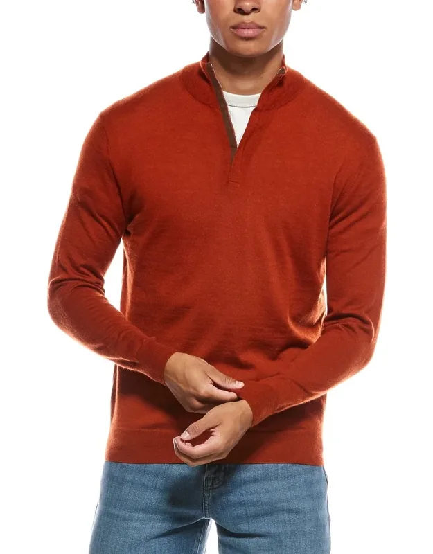 Regent Fine Gauge Cashmere & Silk-blend 1/2-zip Sweater