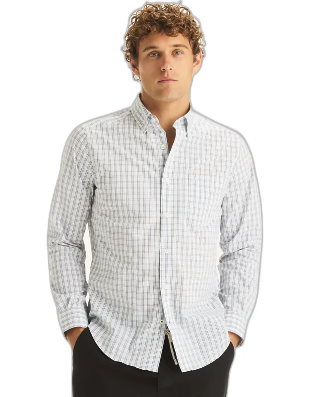 Classic Fit Plaid Shirt With Wrinkle-resistant Fabric
