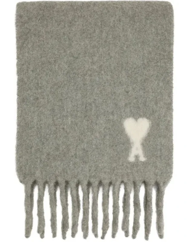 Fringed Scarf With Motif