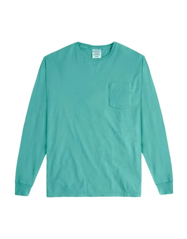 Garment-dyed Long Sleeve T-shirt With A Pocket