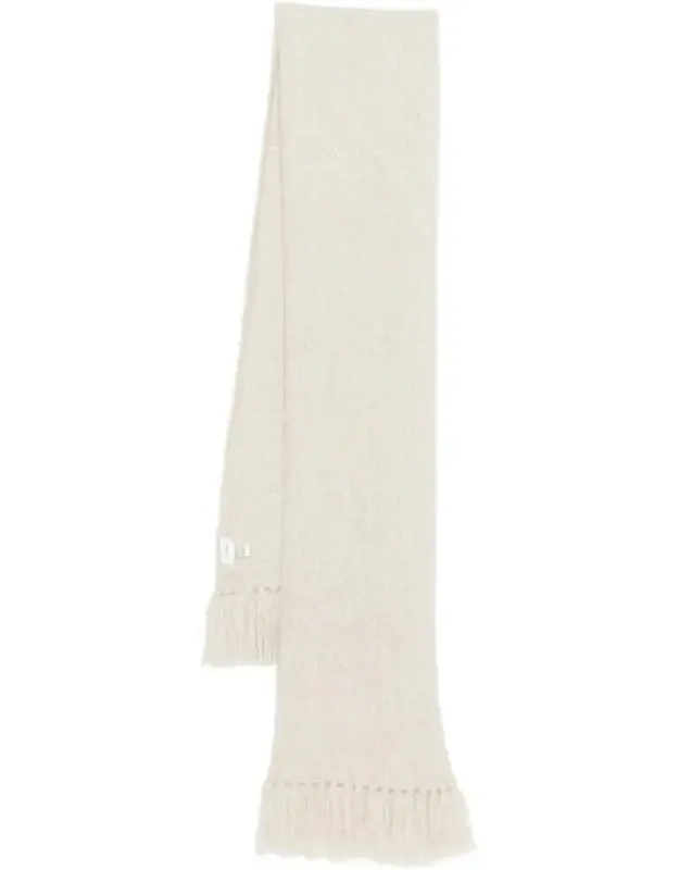 Delicate Knit Scarf With Fringe Detail