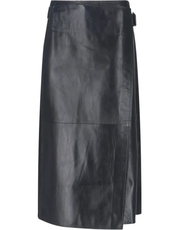 Nappa Midi Skirt